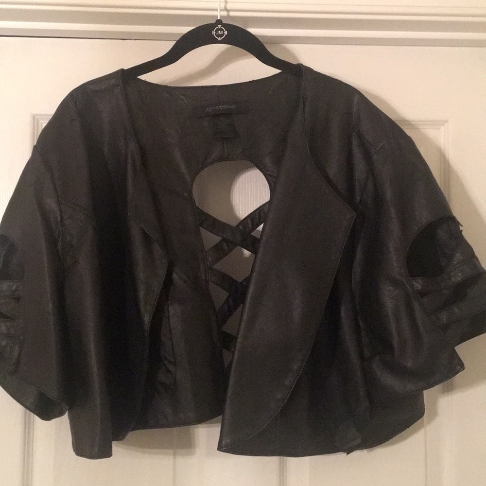 Pleather crop jacket